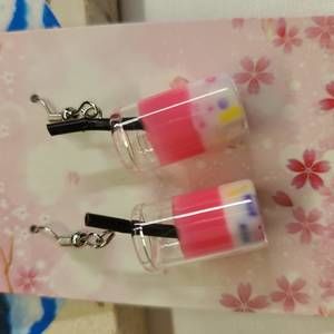PINK BOBA SHAKE EARRINGS